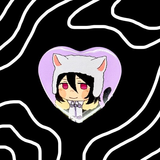 Bungo Stray Dogs Cat Fyodor Heart Button