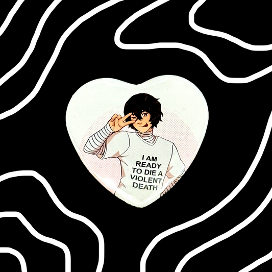 Bungo Stray Dogs Dazai Heart Button
