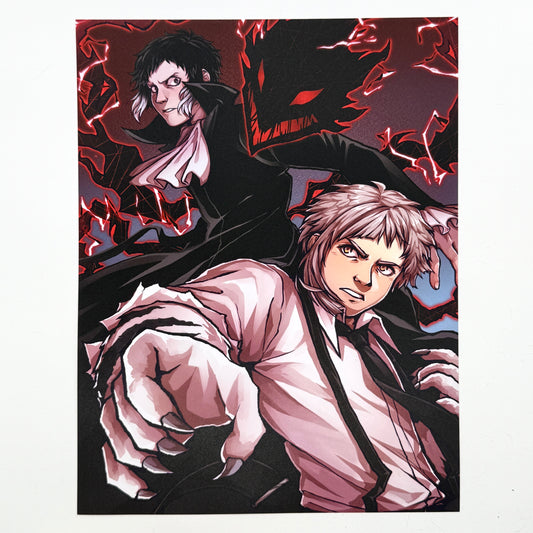 Bungo Stray Dogs Akutagawa VS Atsushi 8.5x11" Print