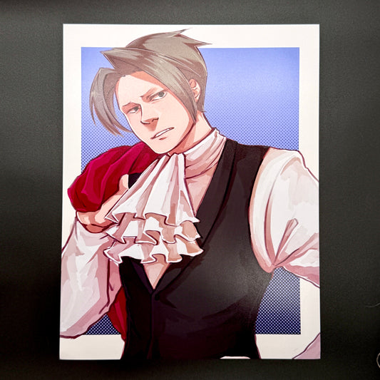 Ace Attorney Miles Edgeworth 8.5x11" Print