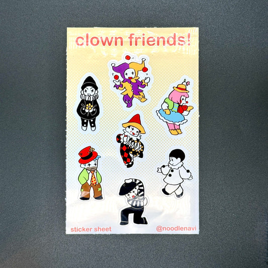 Clown Friends Vinyl Sticker Sheet