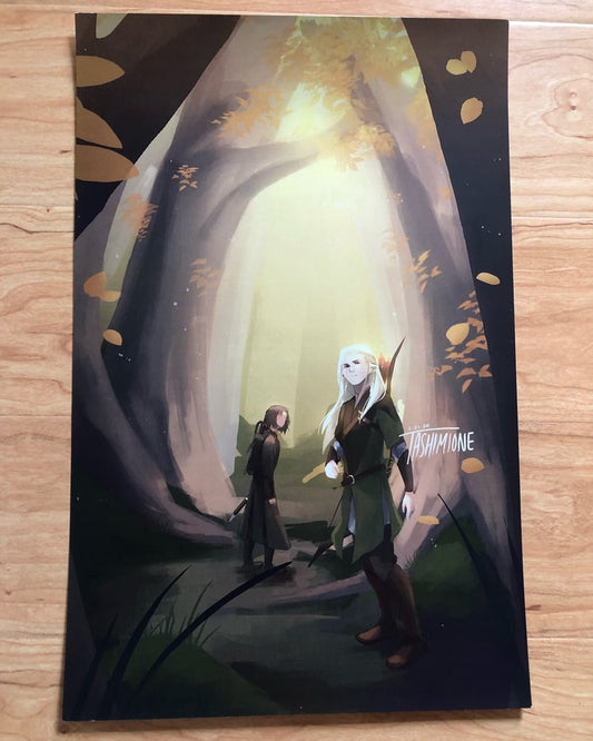 Lord of the Rings Legolas and Aragorn Lothlorien 11x17" Print