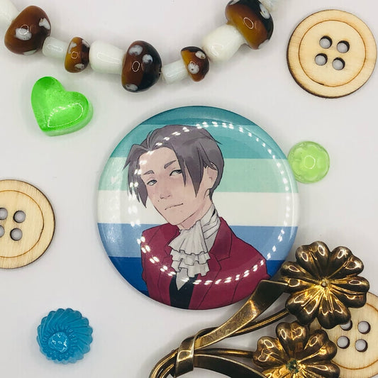 Ace Attorney Gay Miles Edgeworth 2.25" Button Badge