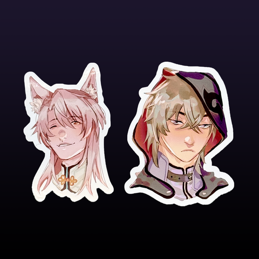 Honkai Star Rail Jiaoqiu and Moze Vinyl Stickers (tashimione)