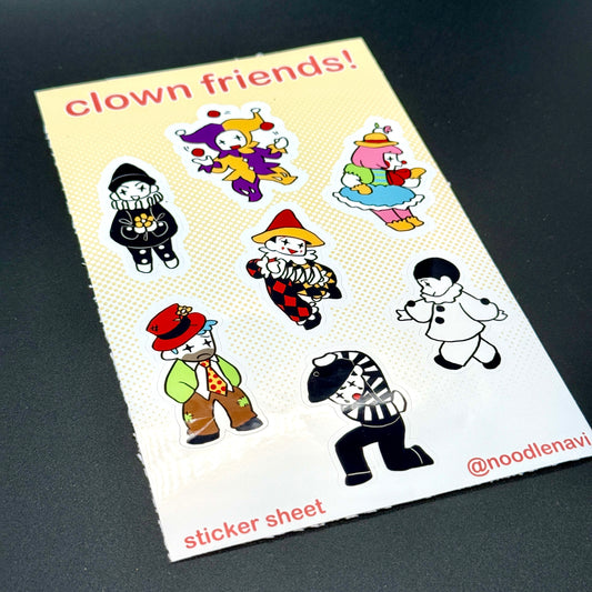 Clown Friends Vinyl Sticker Sheet