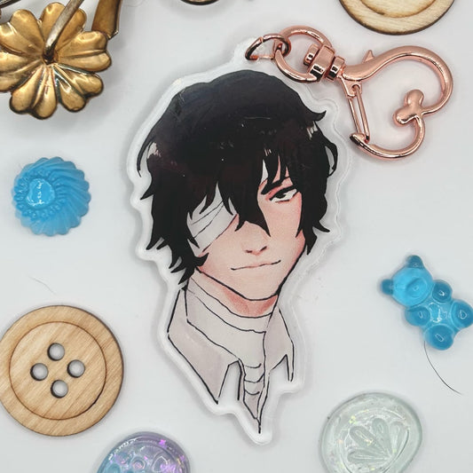 Bungou Stray Dogs Port Mafia Dazai Osamu 3" Double Sided Acrylic Charm